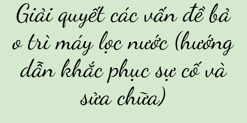Giải quyết các vấn đề bảo trì máy lọc nước (hướng dẫn khắc phục sự cố và sửa chữa)