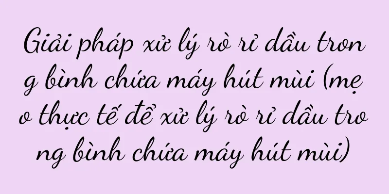 Giải pháp xử lý rò rỉ dầu trong bình chứa máy hút mùi (mẹo thực tế để xử lý rò rỉ dầu trong bình chứa máy hút mùi)