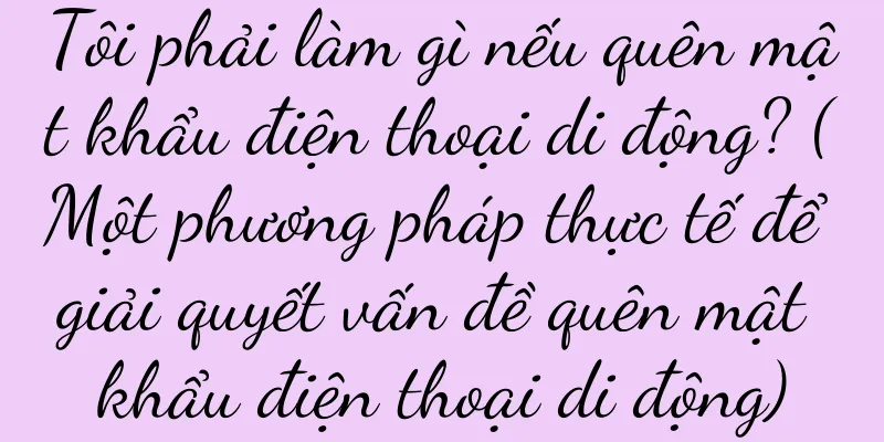 Tôi phải làm gì nếu quên mật khẩu điện thoại di động? (Một phương pháp thực tế để giải quyết vấn đề quên mật khẩu điện thoại di động)