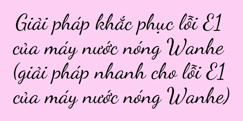 Giải pháp khắc phục lỗi E1 của máy nước nóng Wanhe (giải pháp nhanh cho lỗi E1 của máy nước nóng Wanhe)