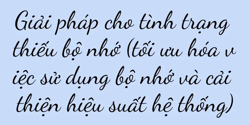 Giải pháp cho tình trạng thiếu bộ nhớ (tối ưu hóa việc sử dụng bộ nhớ và cải thiện hiệu suất hệ thống)