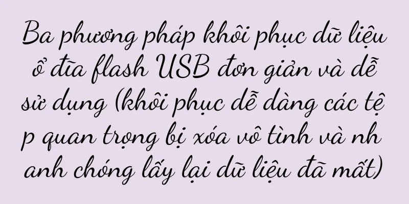 Ba phương pháp khôi phục dữ liệu ổ đĩa flash USB đơn giản và dễ sử dụng (khôi phục dễ dàng các tệp quan trọng bị xóa vô tình và nhanh chóng lấy lại dữ liệu đã mất)