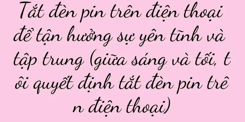Tắt đèn pin trên điện thoại để tận hưởng sự yên tĩnh và tập trung (giữa sáng và tối, tôi quyết định tắt đèn pin trên điện thoại)