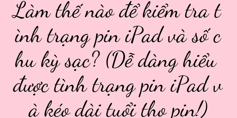 Làm thế nào để kiểm tra tình trạng pin iPad và số chu kỳ sạc? (Dễ dàng hiểu được tình trạng pin iPad và kéo dài tuổi thọ pin!)