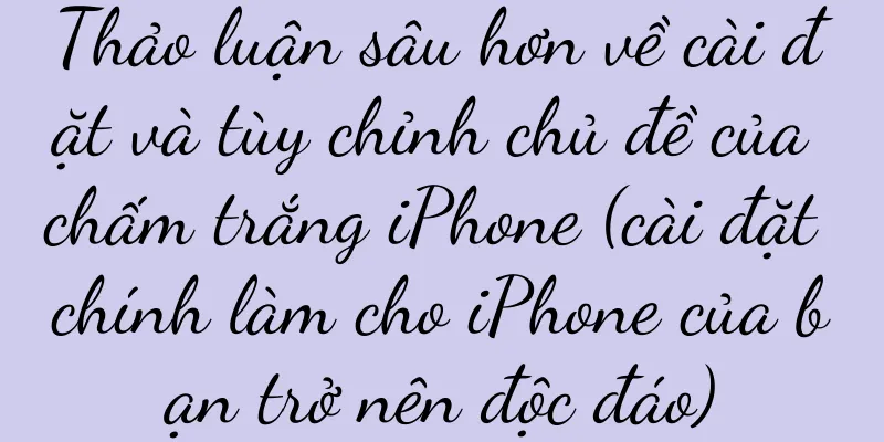 Thảo luận sâu hơn về cài đặt và tùy chỉnh chủ đề của chấm trắng iPhone (cài đặt chính làm cho iPhone của bạn trở nên độc đáo)