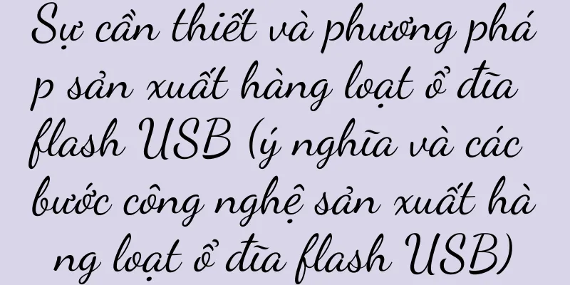 Sự cần thiết và phương pháp sản xuất hàng loạt ổ đĩa flash USB (ý nghĩa và các bước công nghệ sản xuất hàng loạt ổ đĩa flash USB)