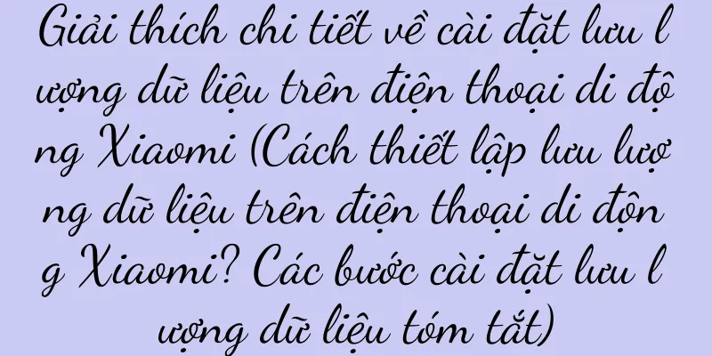 Giải thích chi tiết về cài đặt lưu lượng dữ liệu trên điện thoại di động Xiaomi (Cách thiết lập lưu lượng dữ liệu trên điện thoại di động Xiaomi? Các bước cài đặt lưu lượng dữ liệu tóm tắt)