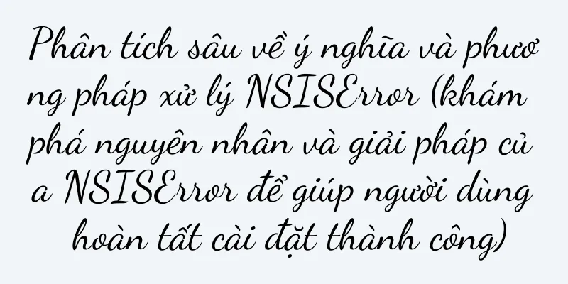 Phân tích sâu về ý nghĩa và phương pháp xử lý NSISError (khám phá nguyên nhân và giải pháp của NSISError để giúp người dùng hoàn tất cài đặt thành công)