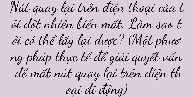 Nút quay lại trên điện thoại của tôi đột nhiên biến mất. Làm sao tôi có thể lấy lại được? (Một phương pháp thực tế để giải quyết vấn đề mất nút quay lại trên điện thoại di động)