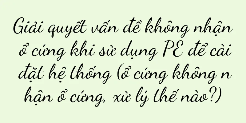 Giải quyết vấn đề không nhận ổ cứng khi sử dụng PE để cài đặt hệ thống (ổ cứng không nhận ổ cứng, xử lý thế nào?)