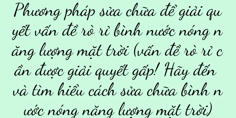 Phương pháp sửa chữa để giải quyết vấn đề rò rỉ bình nước nóng năng lượng mặt trời (vấn đề rò rỉ cần được giải quyết gấp! Hãy đến và tìm hiểu cách sửa chữa bình nước nóng năng lượng mặt trời)