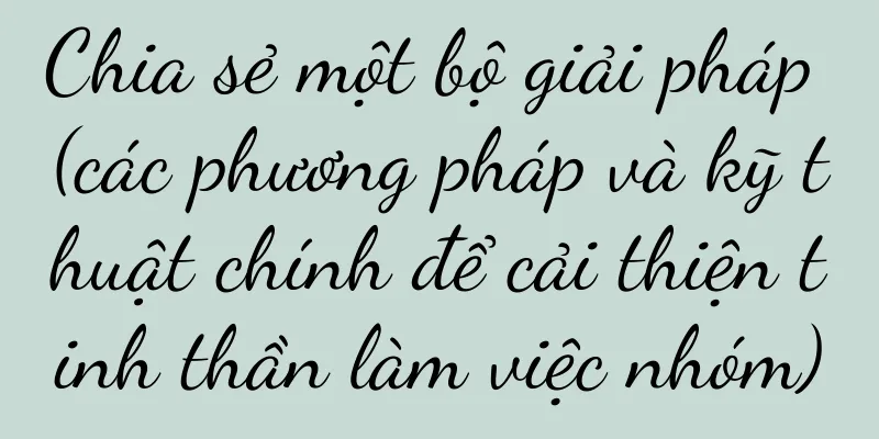 Chia sẻ một bộ giải pháp (các phương pháp và kỹ thuật chính để cải thiện tinh thần làm việc nhóm)