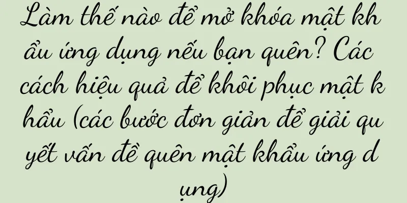Làm thế nào để mở khóa mật khẩu ứng dụng nếu bạn quên? Các cách hiệu quả để khôi phục mật khẩu (các bước đơn giản để giải quyết vấn đề quên mật khẩu ứng dụng)