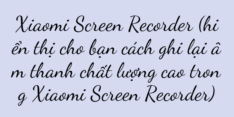 Xiaomi Screen Recorder (hiển thị cho bạn cách ghi lại âm thanh chất lượng cao trong Xiaomi Screen Recorder)