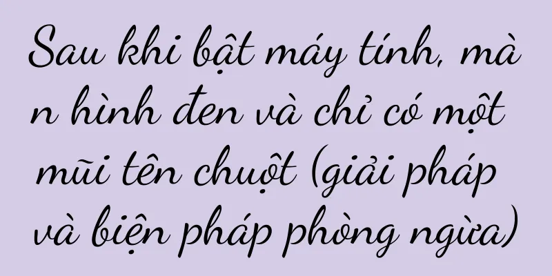 Sau khi bật máy tính, màn hình đen và chỉ có một mũi tên chuột (giải pháp và biện pháp phòng ngừa)