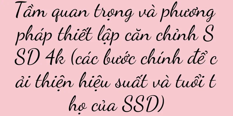 Tầm quan trọng và phương pháp thiết lập căn chỉnh SSD 4k (các bước chính để cải thiện hiệu suất và tuổi thọ của SSD)