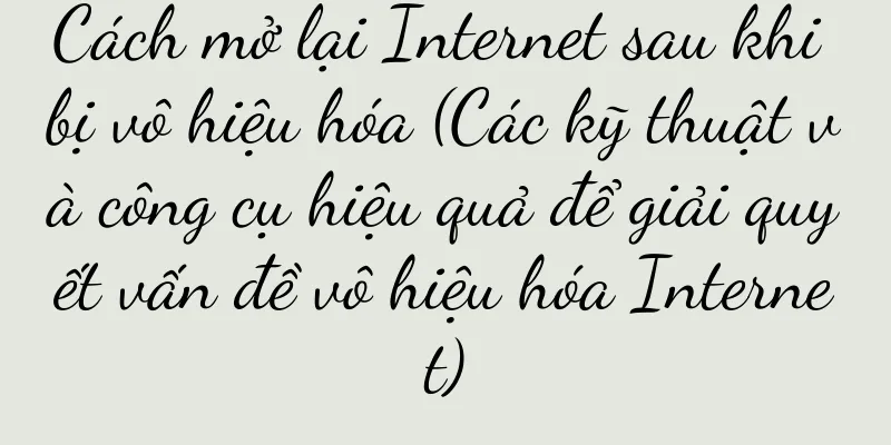 Cách mở lại Internet sau khi bị vô hiệu hóa (Các kỹ thuật và công cụ hiệu quả để giải quyết vấn đề vô hiệu hóa Internet)