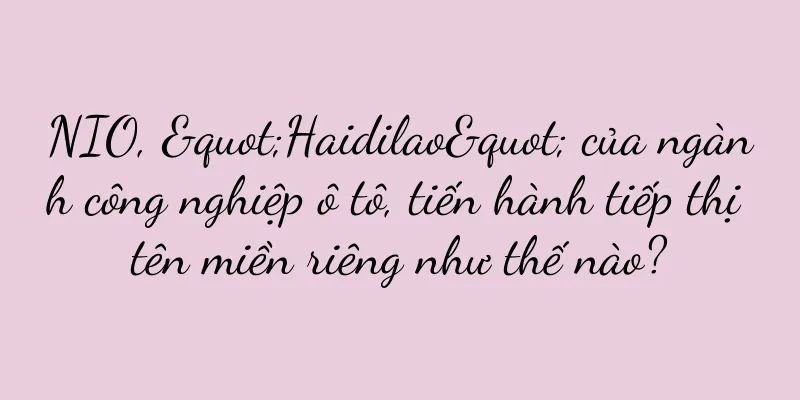 NIO, "Haidilao" của ngành công nghiệp ô tô, tiến hành tiếp thị tên miền riêng như thế nào?