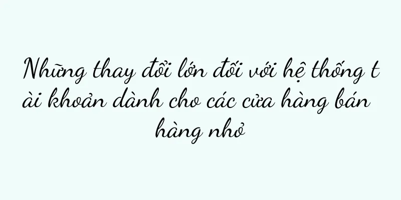 Những thay đổi lớn đối với hệ thống tài khoản dành cho các cửa hàng bán hàng nhỏ