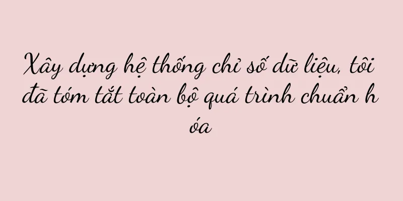 Xây dựng hệ thống chỉ số dữ liệu, tôi đã tóm tắt toàn bộ quá trình chuẩn hóa