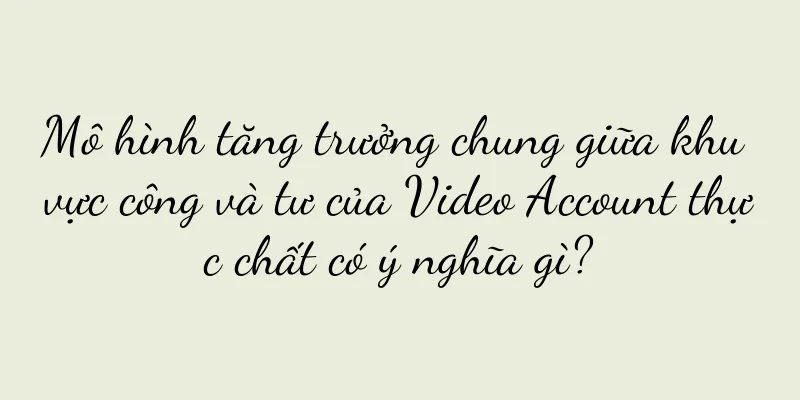 Mô hình tăng trưởng chung giữa khu vực công và tư của Video Account thực chất có ý nghĩa gì?