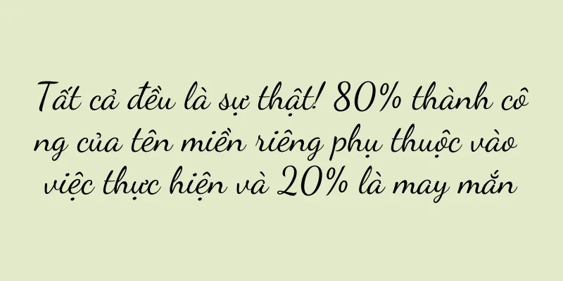 Tất cả đều là sự thật! 80% thành công của tên miền riêng phụ thuộc vào việc thực hiện và 20% là may mắn