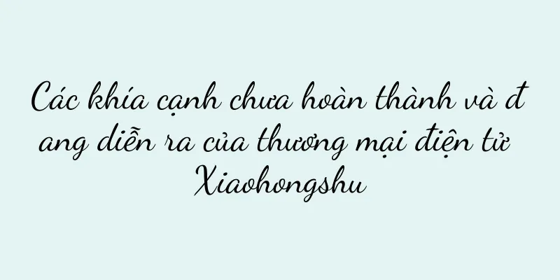 Các khía cạnh chưa hoàn thành và đang diễn ra của thương mại điện tử Xiaohongshu
