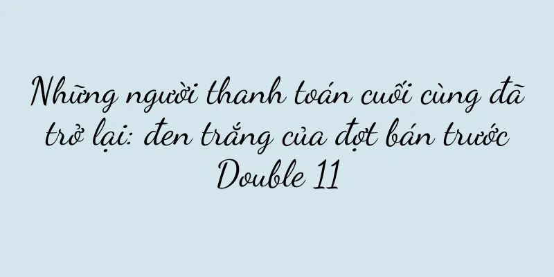 Những người thanh toán cuối cùng đã trở lại: đen trắng của đợt bán trước Double 11