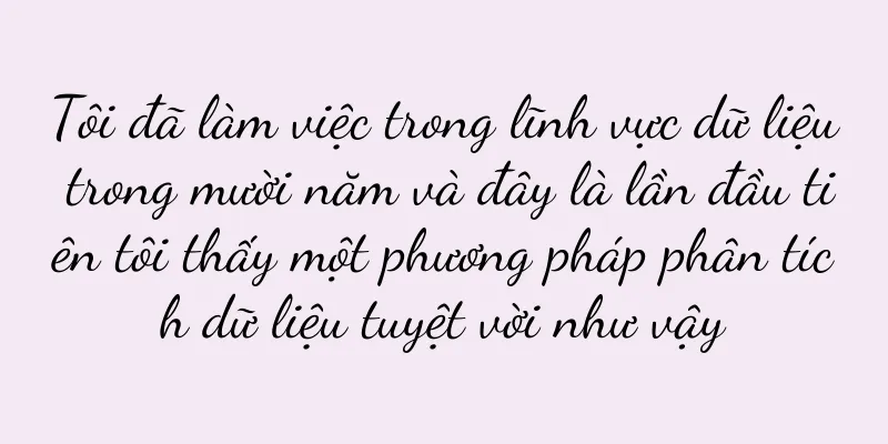 Tôi đã làm việc trong lĩnh vực dữ liệu trong mười năm và đây là lần đầu tiên tôi thấy một phương pháp phân tích dữ liệu tuyệt vời như vậy