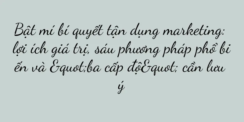 Bật mí bí quyết tận dụng marketing: lợi ích giá trị, sáu phương pháp phổ biến và "ba cấp độ" cần lưu ý
