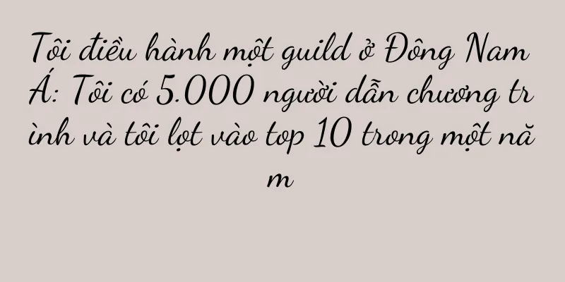 Tôi điều hành một guild ở Đông Nam Á: Tôi có 5.000 người dẫn chương trình và tôi lọt vào top 10 trong một năm