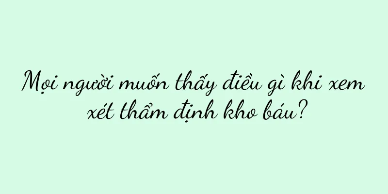 Mọi người muốn thấy điều gì khi xem xét thẩm định kho báu?