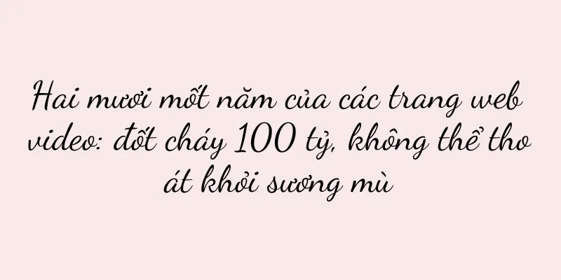 Hai mươi mốt năm của các trang web video: đốt cháy 100 tỷ, không thể thoát khỏi sương mù
