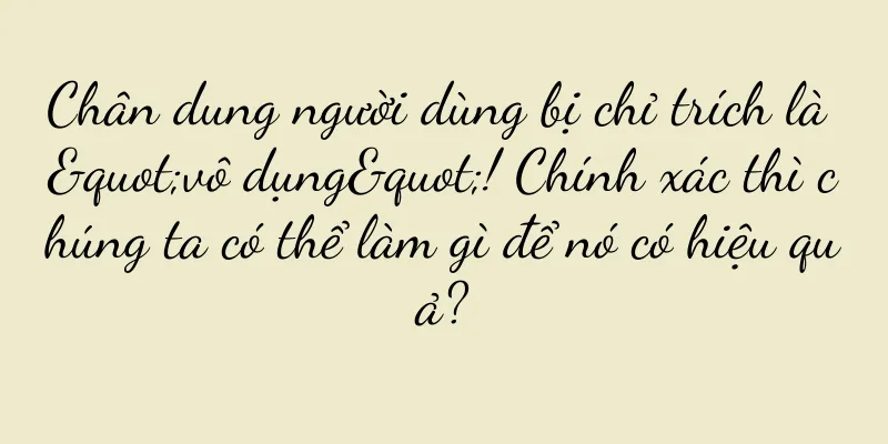 Chân dung người dùng bị chỉ trích là "vô dụng"! Chính xác thì chúng ta có thể làm gì để nó có hiệu quả?