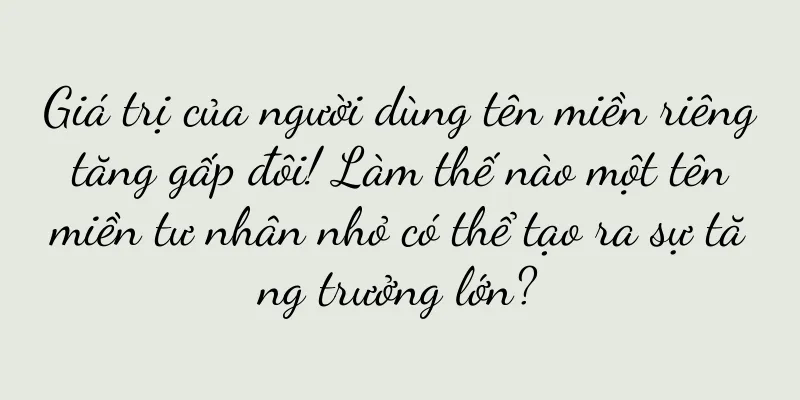 Giá trị của người dùng tên miền riêng tăng gấp đôi! Làm thế nào một tên miền tư nhân nhỏ có thể tạo ra sự tăng trưởng lớn?