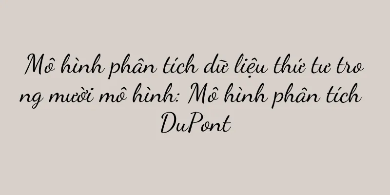 Mô hình phân tích dữ liệu thứ tư trong mười mô hình: Mô hình phân tích DuPont
