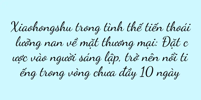 Xiaohongshu trong tình thế tiến thoái lưỡng nan về mặt thương mại: Đặt cược vào người sáng lập, trở nên nổi tiếng trong vòng chưa đầy 10 ngày