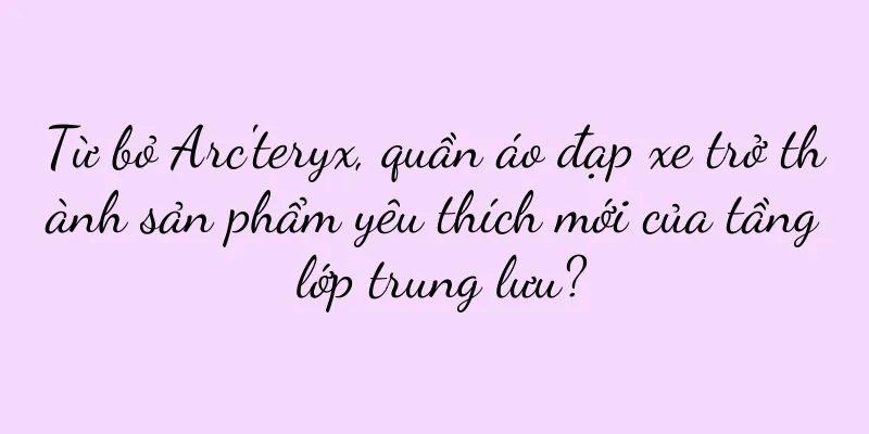 Từ bỏ Arc'teryx, quần áo đạp xe trở thành sản phẩm yêu thích mới của tầng lớp trung lưu?