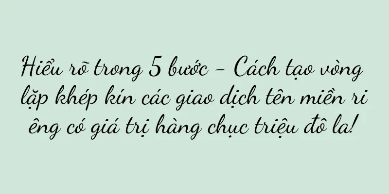 Hiểu rõ trong 5 bước - Cách tạo vòng lặp khép kín các giao dịch tên miền riêng có giá trị hàng chục triệu đô la!