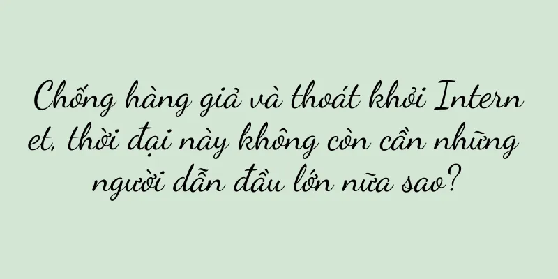 Chống hàng giả và thoát khỏi Internet, thời đại này không còn cần những người dẫn đầu lớn nữa sao?