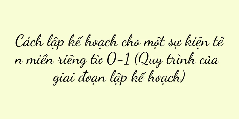 Cách lập kế hoạch cho một sự kiện tên miền riêng từ 0-1 (Quy trình của giai đoạn lập kế hoạch)