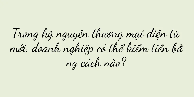 Trong kỷ nguyên thương mại điện tử mới, doanh nghiệp có thể kiếm tiền bằng cách nào?