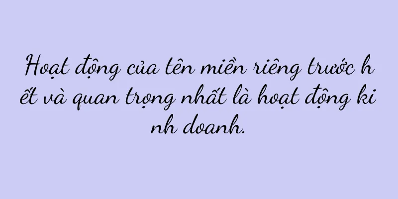Hoạt động của tên miền riêng trước hết và quan trọng nhất là hoạt động kinh doanh.