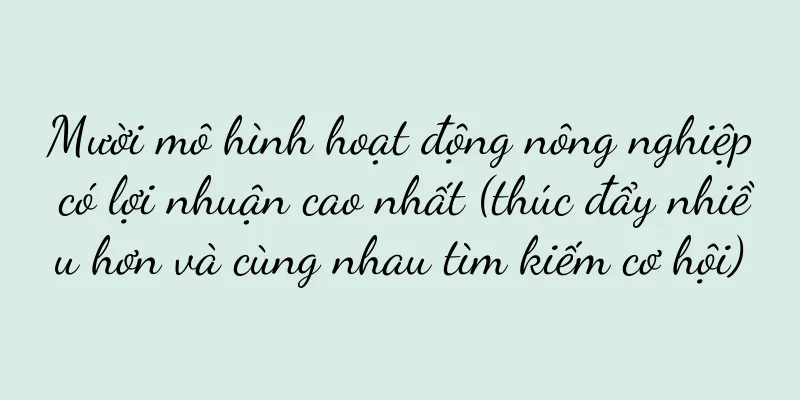 Mười mô hình hoạt động nông nghiệp có lợi nhuận cao nhất (thúc đẩy nhiều hơn và cùng nhau tìm kiếm cơ hội)