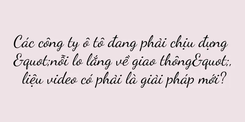 Các công ty ô tô đang phải chịu đựng "nỗi lo lắng về giao thông", liệu video có phải là giải pháp mới?