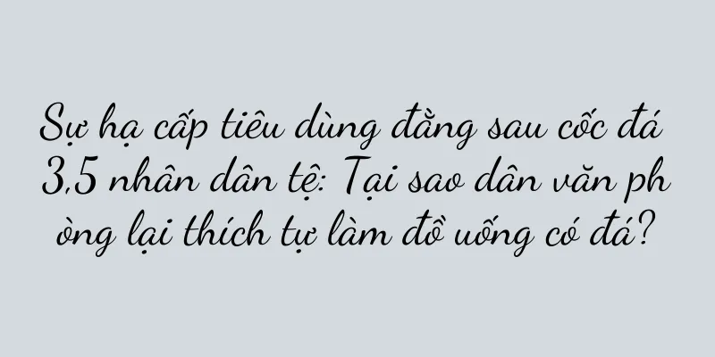 Sự hạ cấp tiêu dùng đằng sau cốc đá 3,5 nhân dân tệ: Tại sao dân văn phòng lại thích tự làm đồ uống có đá?