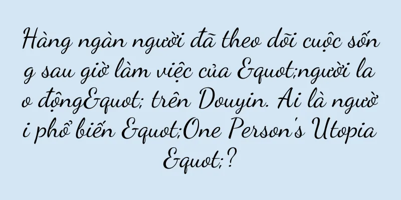 Hàng ngàn người đã theo dõi cuộc sống sau giờ làm việc của "người lao động" trên Douyin. Ai là người phổ biến "One Person's Utopia"?