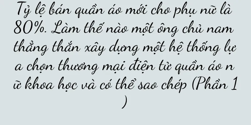 Tỷ lệ bán quần áo mới cho phụ nữ là 80%. Làm thế nào một ông chủ nam thẳng thắn xây dựng một hệ thống lựa chọn thương mại điện tử quần áo nữ khoa học và có thể sao chép (Phần 1)