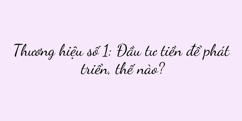 Thương hiệu số 1: Đầu tư tiền để phát triển, thế nào?