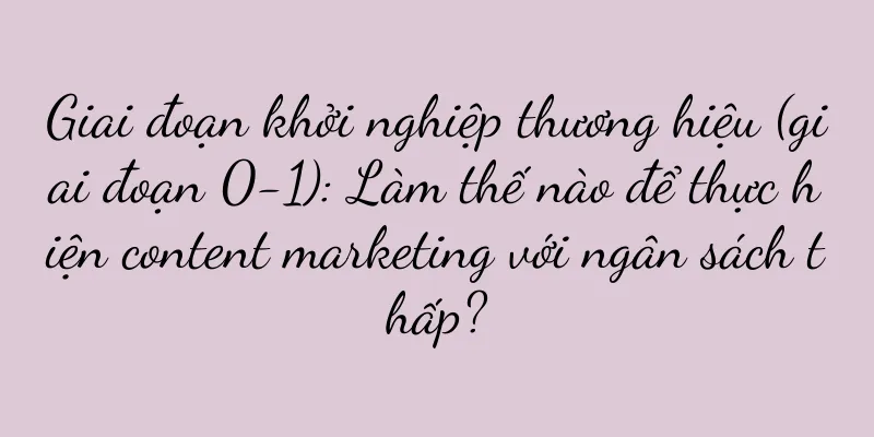 Giai đoạn khởi nghiệp thương hiệu (giai đoạn 0-1): Làm thế nào để thực hiện content marketing với ngân sách thấp?